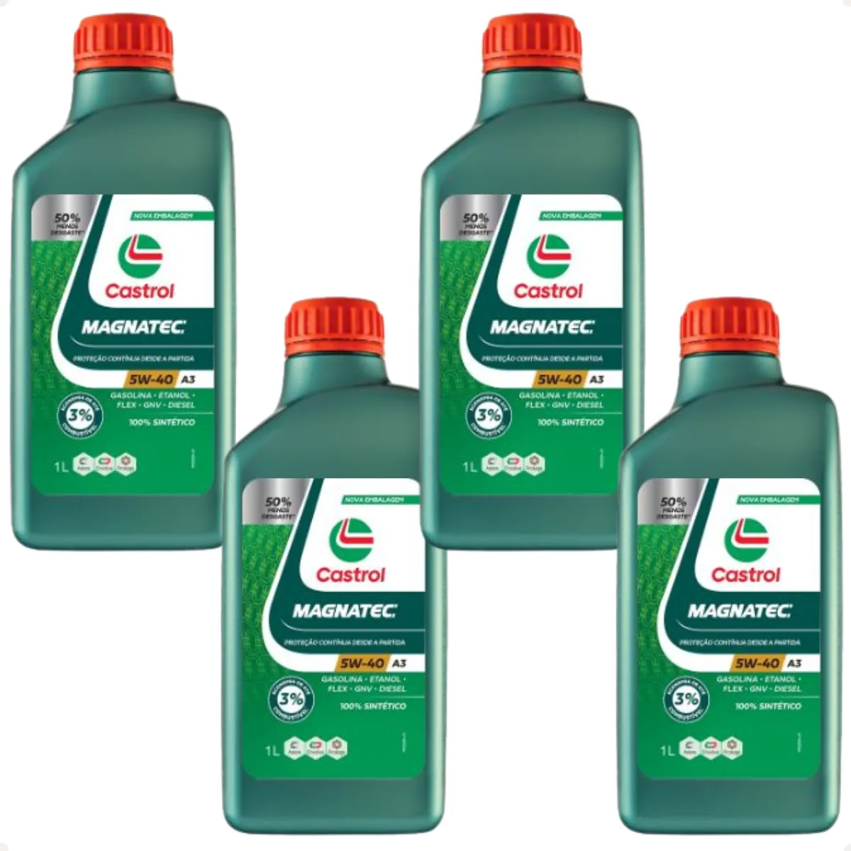 4 Litros Óleo De Motor Castrol Sintético 5w-40 502/505 Para Carro/caminhonete 